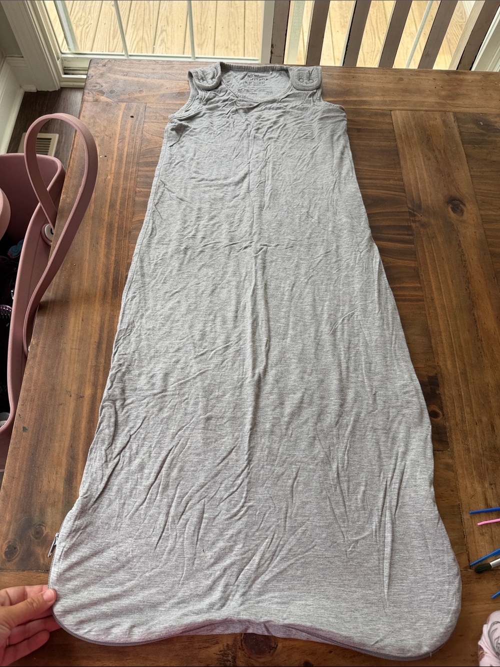 Little Sleepies Gray Sleeveless Wearable Blanket